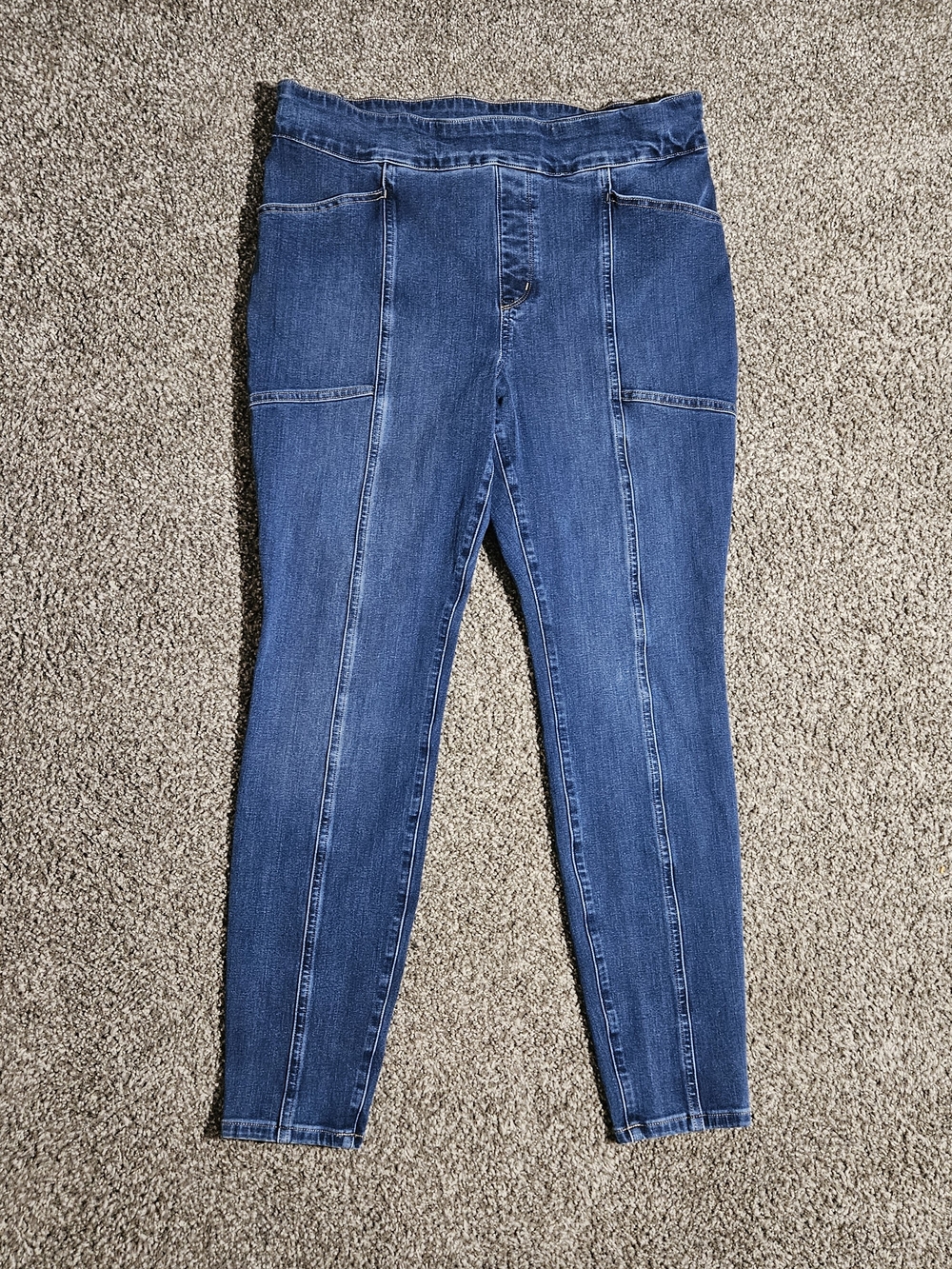 Duluth Stretch Pull On Skinny Blue Jean Leggings Size 14